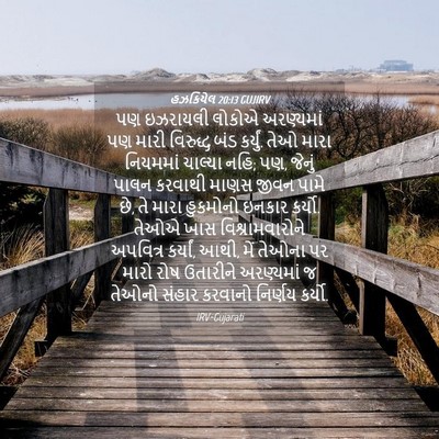 Picture 04 - હઝકિયેલ 20:13 GUJIRV - પણ ઇઝરાયલી લોકોએ - Bible Verse Picture