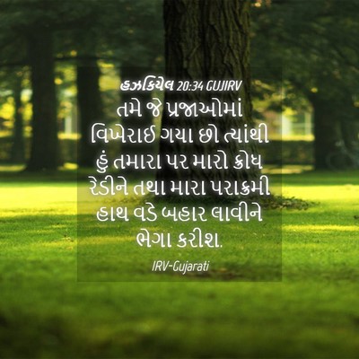 Picture 04 - હઝકિયેલ 20:34 GUJIRV - તમે જે પ્રજાઓમાં - Bible Verse Picture