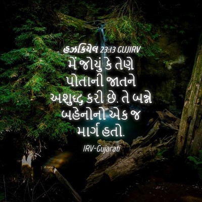 Picture 04 - હઝકિયેલ 23:13 GUJIRV - મેં જોયું કે તેણે - Bible Verse Picture