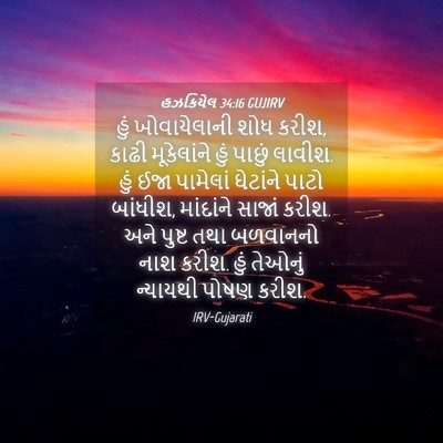 Picture 04 - હઝકિયેલ 34:16 GUJIRV - હું ખોવાયેલાની - Bible Verse Picture