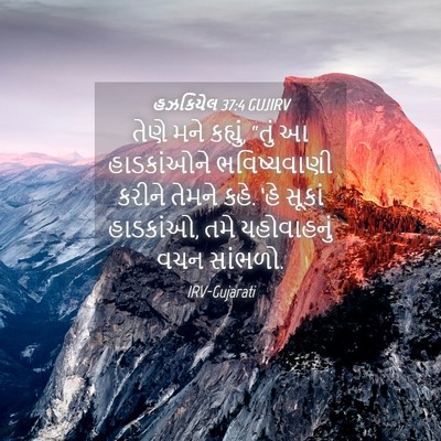 Picture 04 - હઝકિયેલ 37:4 GUJIRV - તેણે મને કહ્યું, - Bible Verse Picture