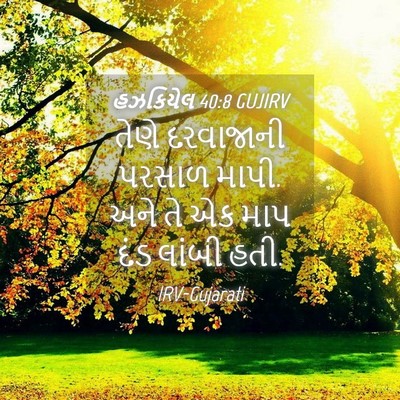 Picture 04 - હઝકિયેલ 40:8 GUJIRV - તેણે દરવાજાની - Bible Verse Picture