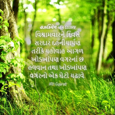 Picture 04 - હઝકિયેલ 46:4 GUJIRV - વિશ્રામવારને - Bible Verse Picture