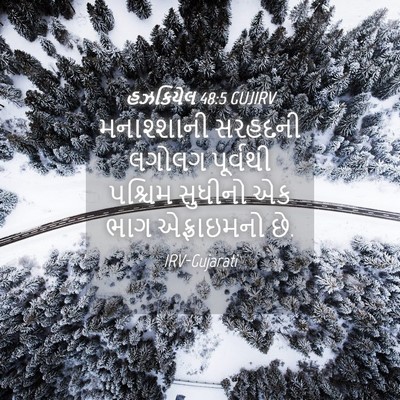 Picture 04 - હઝકિયેલ 48:5 GUJIRV - મનાશ્શાની સરહદની - Bible Verse Picture