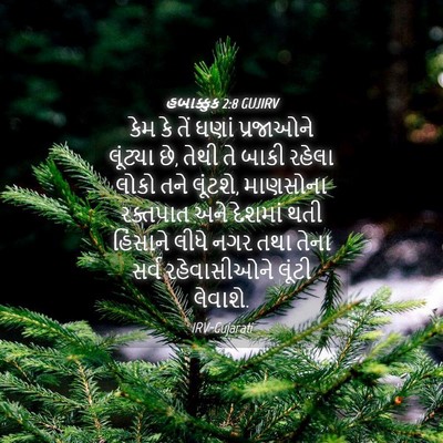 Picture 04 - હબાક્કુક 2:8 GUJIRV - કેમ કે તેં ઘણાં - Bible Verse Picture