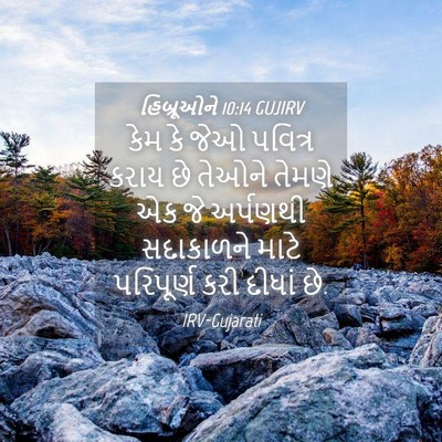Picture 04 - હિબ્રૂઓને 10:14 GUJIRV - કેમ કે જેઓ પવિત્ર - Bible Verse Picture
