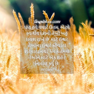 Picture 04 - હિબ્રૂઓને 11:16 GUJIRV - પણ હવે વધારે ઉત્તમ, - Bible Verse Picture