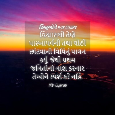 Picture 04 - હિબ્રૂઓને 11:28 GUJIRV - વિશ્વાસથી તેણે - Bible Verse Picture