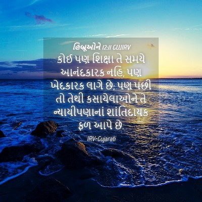 Picture 04 - હિબ્રૂઓને 12:11 GUJIRV - કોઈ પણ શિક્ષા તે - Bible Verse Picture