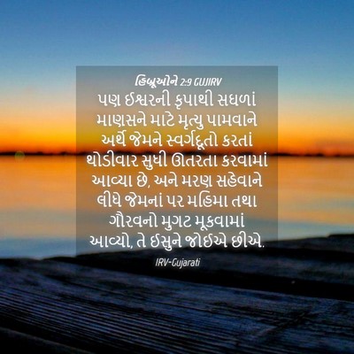 Picture 04 - હિબ્રૂઓને 2:9 GUJIRV - પણ ઈશ્વરની કૃપાથી - Bible Verse Picture