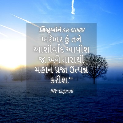 Picture 04 - હિબ્રૂઓને 6:14 GUJIRV - ખરેખર હું તને - Bible Verse Picture