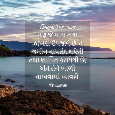 Picture 04 - હિબ્રૂઓને 6:8 GUJIRV - પણ જે કાંટા તથા - Bible Verse Picture