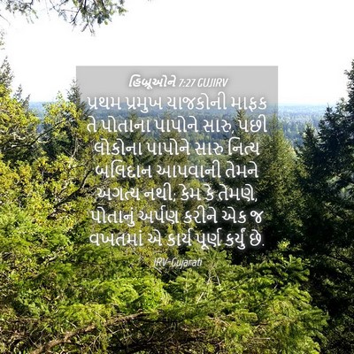 Picture 04 - હિબ્રૂઓને 7:27 GUJIRV - પ્રથમ પ્રમુખ - Bible Verse Picture