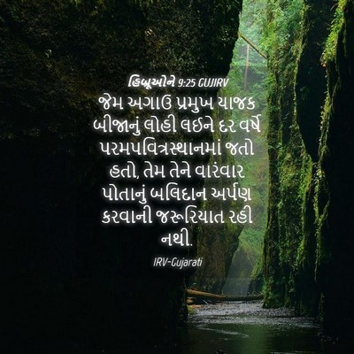 Picture 04 - હિબ્રૂઓને 9:25 GUJIRV - જેમ અગાઉ પ્રમુખ - Bible Verse Picture