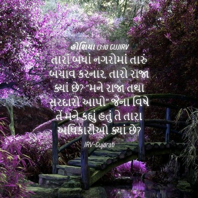 Picture 04 - હોશિયા 13:10 GUJIRV - તારાં બધાં - Bible Verse Picture