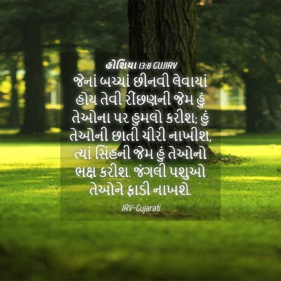 Picture 04 - હોશિયા 13:8 GUJIRV - જેનાં બચ્ચાં - Bible Verse Picture