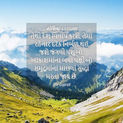 Picture 04 - હોશિયા 4:3 GUJIRV - તેથી દેશ વિલાપ - Bible Verse Picture