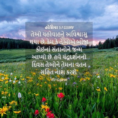Picture 04 - હોશિયા 5:7 GUJIRV - તેઓ યહોવાહને - Bible Verse Picture