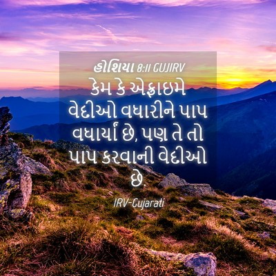Picture 04 - હોશિયા 8:11 GUJIRV - કેમ કે એફ્રાઇમે - Bible Verse Picture