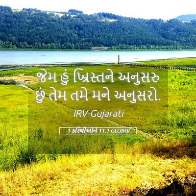 Picture 05 - 1 કરિંથીઓને 11:1 GUJIRV - જેમ હું ખ્રિસ્તને - Bible Verse Picture