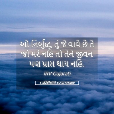 Picture 05 - 1 કરિંથીઓને 15:36 GUJIRV - ઓ નિર્બુદ્ધ, તું જે - Bible Verse Picture