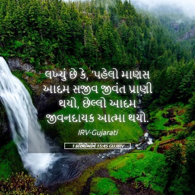 Picture 05 - 1 કરિંથીઓને 15:45 GUJIRV - લખ્યું છે કે, - Bible Verse Picture