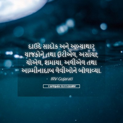 Picture 05 - 1 કાળવૃતાંત 15:11 GUJIRV - દાઉદે સાદોક અને - Bible Verse Picture