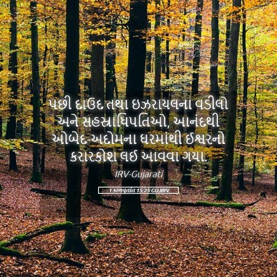 Picture 05 - 1 કાળવૃતાંત 15:25 GUJIRV - પછી દાઉદ તથા - Bible Verse Picture