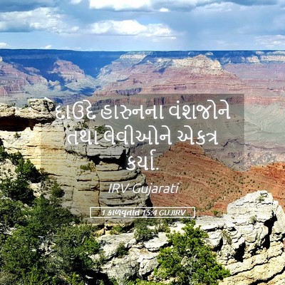 Picture 05 - 1 કાળવૃતાંત 15:4 GUJIRV - દાઉદે હારુનના - Bible Verse Picture