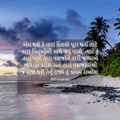Picture 05 - 1 કાળવૃતાંત 17:11 GUJIRV - એમ થશે કે તારા - Bible Verse Picture