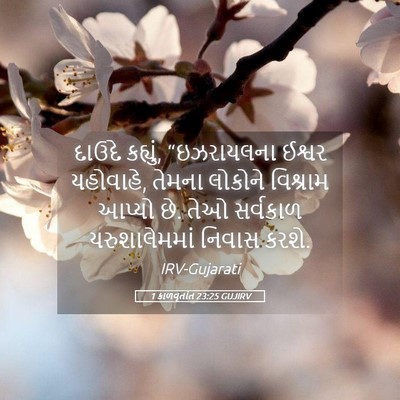Picture 05 - 1 કાળવૃતાંત 23:25 GUJIRV - દાઉદે કહ્યું, - Bible Verse Picture
