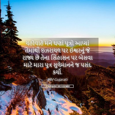 Picture 05 - 1 કાળવૃતાંત 28:5 GUJIRV - યહોવાહે મને ઘણાં - Bible Verse Picture