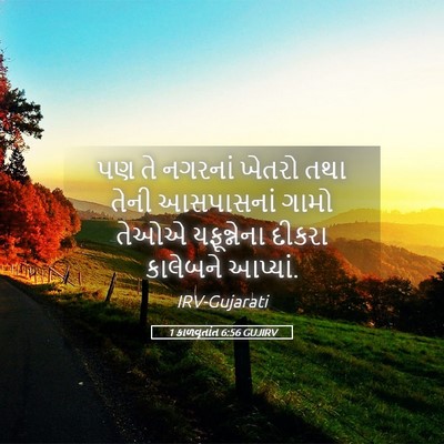 Picture 05 - 1 કાળવૃતાંત 6:56 GUJIRV - પણ તે નગરનાં ખેતરો - Bible Verse Picture