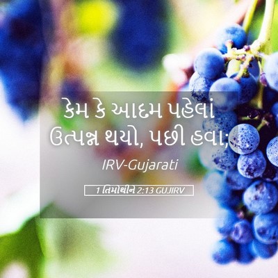 Picture 05 - 1 તિમોથીને 2:13 GUJIRV - કેમ કે આદમ પહેલાં - Bible Verse Picture
