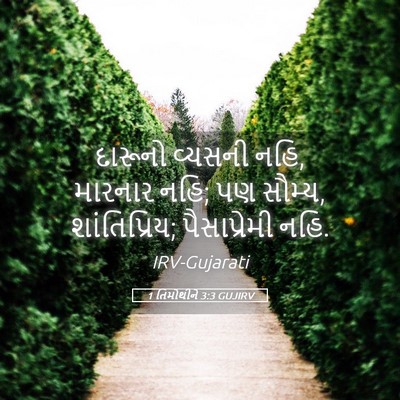 Picture 05 - 1 તિમોથીને 3:3 GUJIRV - દારૂનો વ્યસની નહિ, - Bible Verse Picture