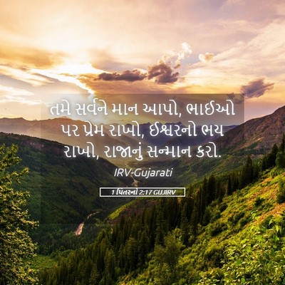 Picture 05 - 1 પિતરનો 2:17 GUJIRV - તમે સર્વને માન આપો, - Bible Verse Picture