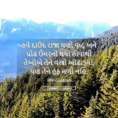 Picture 05 - 1 રાજાઓ 1:1 GUJIRV - હવે દાઉદ રાજા ઘણો - Bible Verse Picture