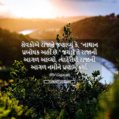 Picture 05 - 1 રાજાઓ 1:23 GUJIRV - સેવકોએ રાજાને - Bible Verse Picture