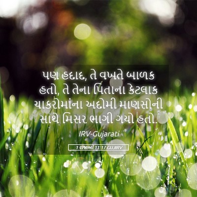 Picture 05 - 1 રાજાઓ 11:17 GUJIRV - પણ હદાદ, તે વખતે - Bible Verse Picture