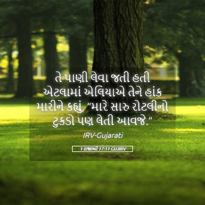 Picture 05 - 1 રાજાઓ 17:11 GUJIRV - તે પાણી લેવા જતી - Bible Verse Picture