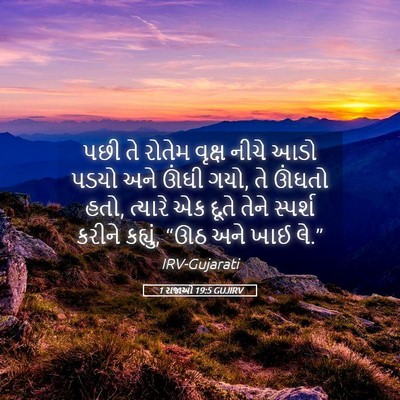 Picture 05 - 1 રાજાઓ 19:5 GUJIRV - પછી તે રોતેમ વૃક્ષ - Bible Verse Picture