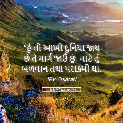 Picture 05 - 1 રાજાઓ 2:2 GUJIRV - “હું તો આખી દુનિયા - Bible Verse Picture