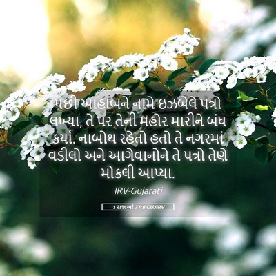 Picture 05 - 1 રાજાઓ 21:8 GUJIRV - પછી આહાબને નામે - Bible Verse Picture