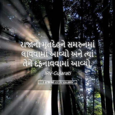 Picture 05 - 1 રાજાઓ 22:37 GUJIRV - રાજાના મૃતદેહને - Bible Verse Picture