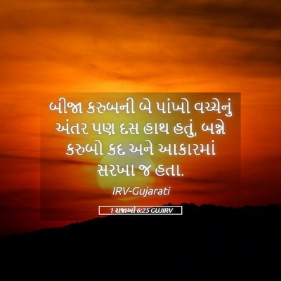Picture 05 - 1 રાજાઓ 6:25 GUJIRV - બીજા કરુબની બે - Bible Verse Picture