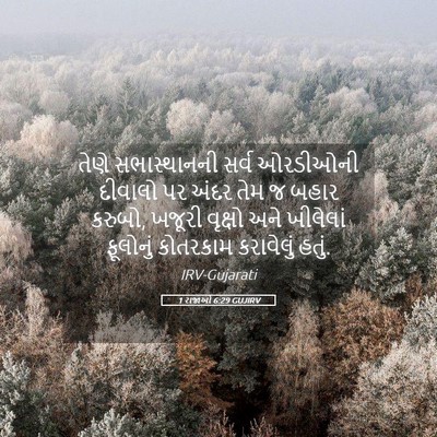 Picture 05 - 1 રાજાઓ 6:29 GUJIRV - તેણે સભાસ્થાનની - Bible Verse Picture