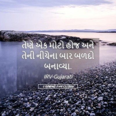 Picture 05 - 1 રાજાઓ 7:44 GUJIRV - તેણે એક મોટો હોજ - Bible Verse Picture