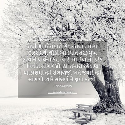 Picture 05 - 1 રાજાઓ 8:30 GUJIRV - તેથી જયારે તમારો - Bible Verse Picture
