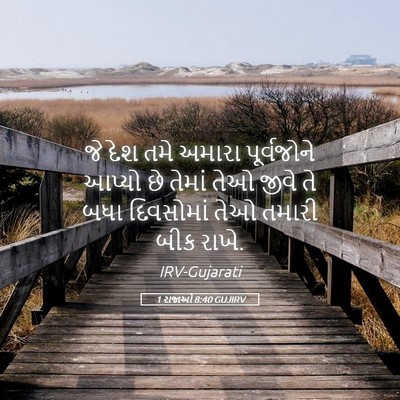 Picture 05 - 1 રાજાઓ 8:40 GUJIRV - જે દેશ તમે અમારા - Bible Verse Picture