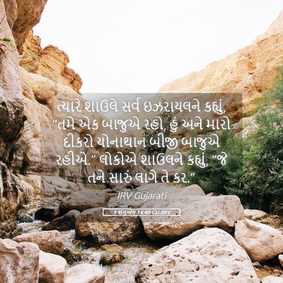 Picture 05 - 1 શમુએલ 14:40 GUJIRV - ત્યારે શાઉલે સર્વ - Bible Verse Picture